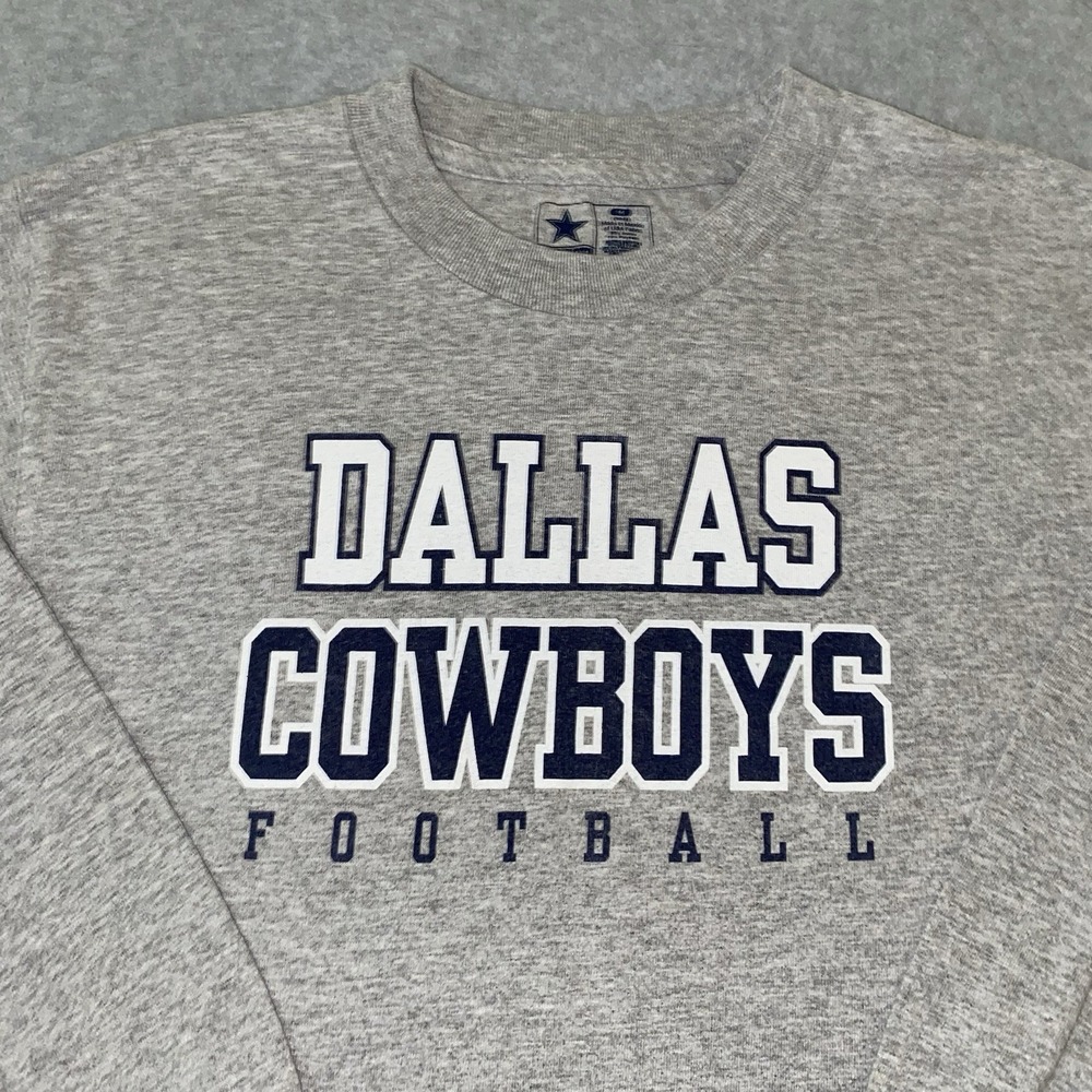 Dallas Cowboys Youth M 10–12 Long‎ Sleeve Shirt Gray NFL Football Team Apparel - Picture 3 of 9